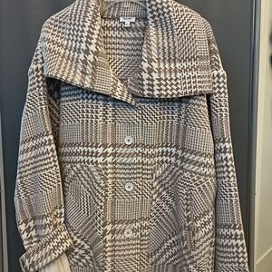 Stylish Brown and White Women's Coat